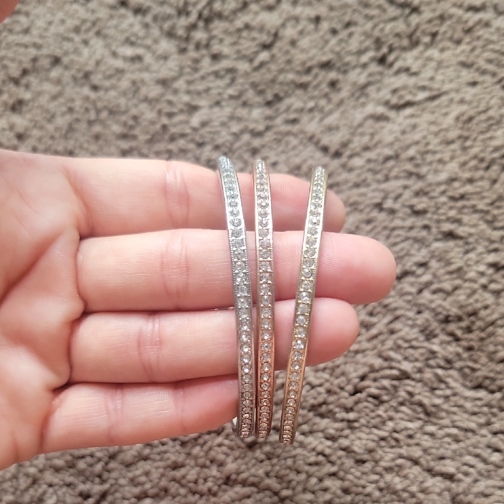 Elegant Silver and Gold Bangle Set